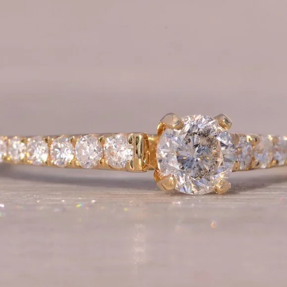 Natural Diamond Engagement Ring in Yellow Gold